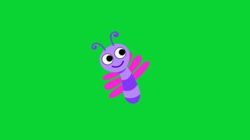 Bee Or Buzzies Sticker icons collection, 3D Animation Green Screen, Element Stock Overlay 4k Cartoon Animation Stickers, Realistic running with loop animation chroma key, Green Screen Background video