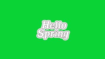 Spring Sticker icons collection, 3D Animation Green Screen, Element Stock Overlay 4k Cartoon Animation Stickers, Realistic running with loop animation chroma key, Green Screen Background video
