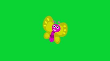 Bee Or Buzzies Sticker icons collection, 3D Animation Green Screen, Element Stock Overlay 4k Cartoon Animation Stickers, Realistic running with loop animation chroma key, Green Screen Background video