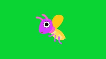 Bee Or Buzzies Sticker icons collection, 3D Animation Green Screen, Element Stock Overlay 4k Cartoon Animation Stickers, Realistic running with loop animation chroma key, Green Screen Background video