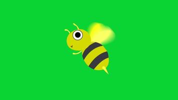 Bee Or Buzzies Sticker icons collection, 3D Animation Green Screen, Element Stock Overlay 4k Cartoon Animation Stickers, Realistic running with loop animation chroma key, Green Screen Background video