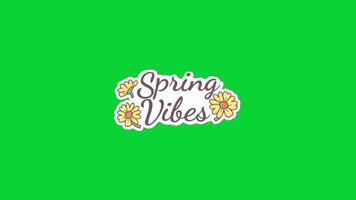 Spring Sticker icons collection, 3D Animation Green Screen, Element Stock Overlay 4k Cartoon Animation Stickers, Realistic running with loop animation chroma key, Green Screen Background video