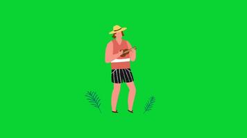 Beach Holiday Sticker icons collection, 3D Animation Green Screen, Element Stock Overlay 4k Cartoon Animation Stickers, Realistic running with loop animation chroma key, Green Screen Background video