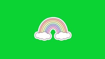 Spring Sticker icons collection, 3D Animation Green Screen, Element Stock Overlay 4k Cartoon Animation Stickers, Realistic running with loop animation chroma key, Green Screen Background video