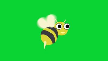 Bee Or Buzzies Sticker icons collection, 3D Animation Green Screen, Element Stock Overlay 4k Cartoon Animation Stickers, Realistic running with loop animation chroma key, Green Screen Background video