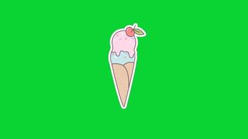 Spring Sticker icons collection, 3D Animation Green Screen, Element Stock Overlay 4k Cartoon Animation Stickers, Realistic running with loop animation chroma key, Green Screen Background video