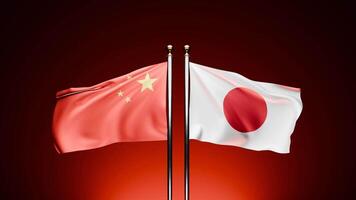 China x Japan, Experience the intricate dynamics of Sino-Japanese relations in this evocative footage, as the flags of both nations wave in the breeze video