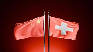 China x Switzerland, Delve into the intersection of innovation and tradition in Sino-Swiss relations with this mesmerizing footage, showcasing the flags of China and Switzerland fluttering in harmony video
