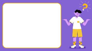 Confused No Idea Thinking Questioning Puzzled Animation Flat Illustration Concept - Man with Question on Copy Space video