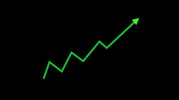 Graph Going Up Rising Bar Graph, Business Growth Graph. Alpha Channel Transparent Background. 4K Resolution video