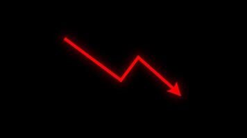Business Growth Graph Going down. Alpha Channel Transparent Background. 4K Resolution video