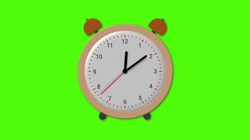 Clock Ticking Circle Clock Animated On Chroma Key Green Screen. 4K Resolution video