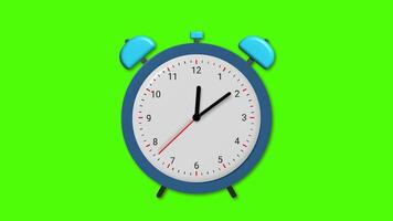 Clock Ticking Circle Clock Animated On Chroma Key Green Screen. 4K Resolution video