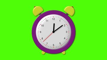 Clock Ticking Circle Clock Animated On Chroma Key Green Screen. 4K Resolution video