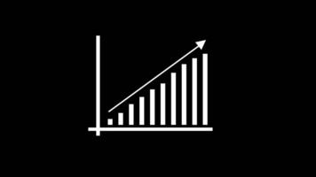 Graph Going Up Rising Bar Graph, Business Growth Graph. Alpha Channel Transparent Background. 4K Resolution video