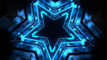 Red and Blue Star Strob Tunnel Background VJ Loop in 4K video