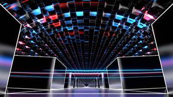 Movement of Blue and Red Neon Particles in Ellipse Background VJ Loop in 4K video
