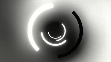 White Abstract Neon Half Ring Strobe Background VJ Loop in 4K video
