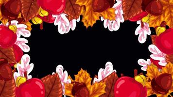 Autumn Frame with leaves and apples background video