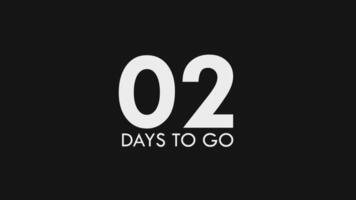 Two, 2 Days to Go Text Cool and Modern Animation video