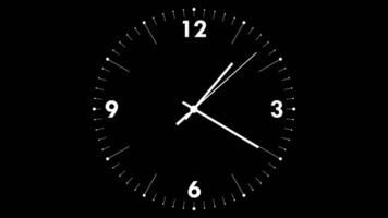 01 20 to 01 25 Clock Five Minutes Time Lapse Animation, Black and White Luma Matte Selection, AM PM, video