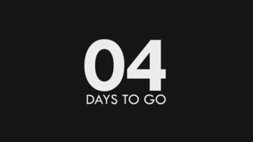 Four, 4 Days to Go Text Cool and Modern Animation video