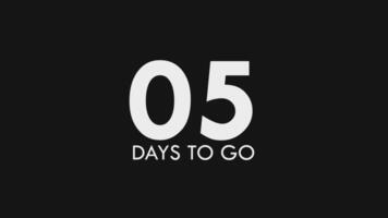5 Days to Go Text Cool and Modern Animation video