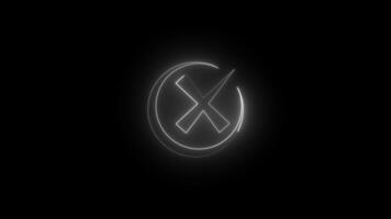 neon line Cross Symbol. Error Sign Icon Animation. video