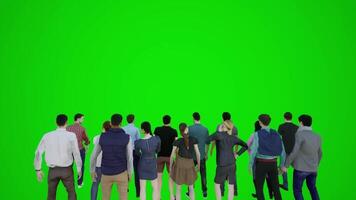 3d persone verde schermo croma chiave sfondo rendere animazione uomo donna ragazzo ragazzo ragazza camminare parlare danza video