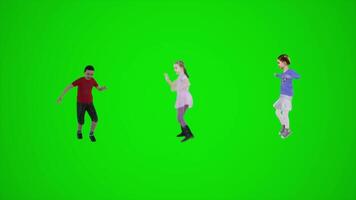 3d people green screen chroma key background render animation man woman kid boy girl walk talk dance video