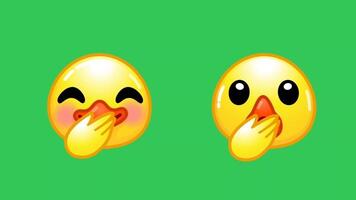 chrechter süß Animation 3d schüchtern Emoji Grün Bildschirm Chromakey Rendern 2d Spaß Aufkleber video