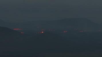 Aerial view of the latest eruption in Iceland on the May 29, 2024. Huge cracks and lava flows are visible from the distance. video