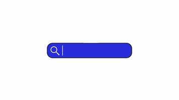 Word job in search bar line 2D object animation. Seeking vacancy via internet flat color cartoon 4K , alpha channel. Online sources for employment animated item on white background video
