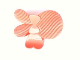 The pink hair clip in the shape of a rabbit looks adorable and beautiful when worn photo