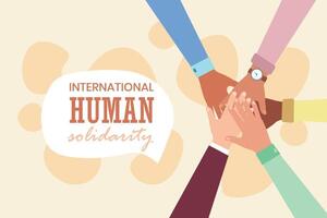 Hands on top of each other, people put together. The concept of cooperation, unity, togetherness. Diversity background vector
