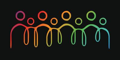 illustration of inclusion and diversity on a black background vector