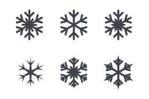 Set of Snowflake Icon in Flat Design Style on White Background vector