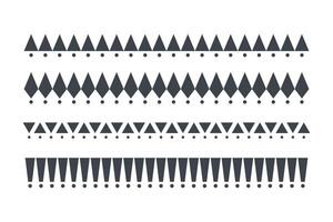 Set Of Abstract Monochrome Geometric Border Patterns. And Geometric Black and White Triangle Pattern vector