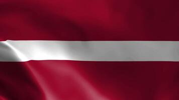 Flag of Latvia in the wind. Detailed fabric texture video