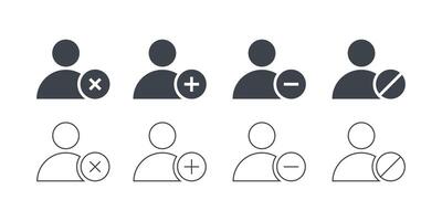 Set of avatars Icon in Flat Design Style vector
