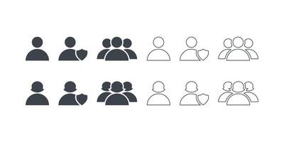 Set of avatars Icon in Flat Design Style vector