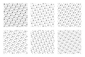 Set of abstract snowflake pattern design template on white background vector