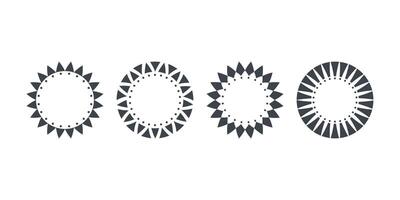 Set of Monochrome Mandala Design. Black color circle Mandala Decoration Elements vector
