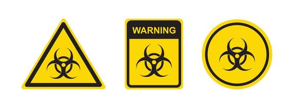 Biological Hazard Symbol Set on white background. vector