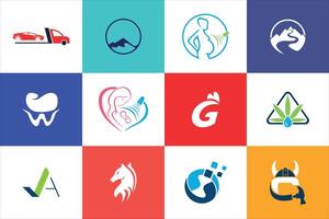 Creative Modern Minimal Logo design collection set templates for business brand website social use vector