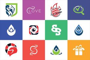 Colorful logo mix design collection set modern minimal creative for business brand website use vector