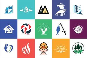Creative modern minimal logo design collection template flat colorful for business and website use vector