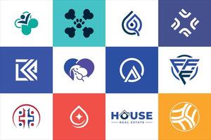 Modern minimal logo design collection set creative concepts for business brand website social use vector