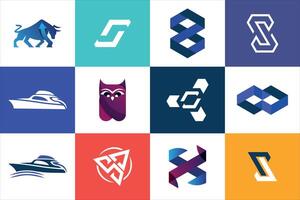Creative Modern Logo design collection set flat style concept for business brand social website use vector