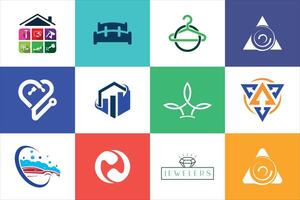 Creative Modern minimal logo sign design collection set for business brand website social media use vector